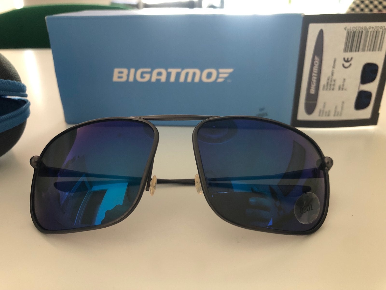 Nieuwe Bigatmo model 501 piloten zonnebril - ML blue, Overige merken, Zonnebril, Blauw, Nieuw