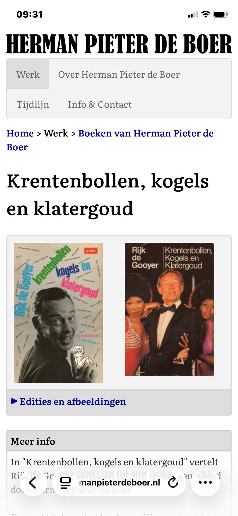 GEZOCHT Krentenbollen, kogels en klatergoud - Rijk de Gooyer, Boeken, Ophalen of Verzenden, Gelezen, Nederland