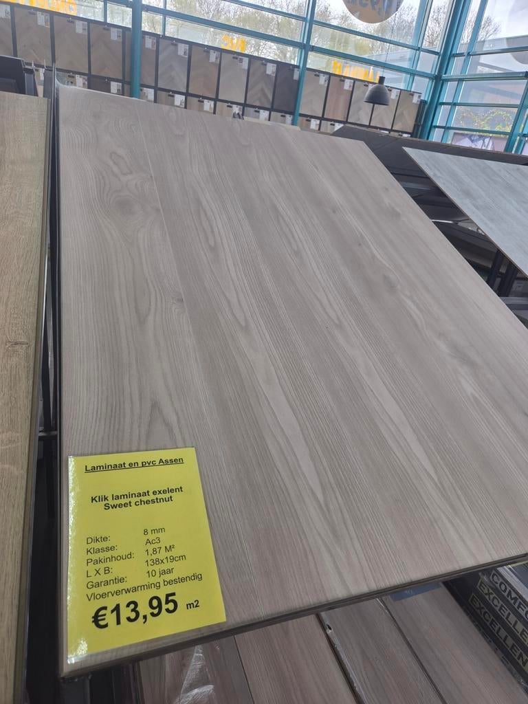 klik laminaat 8mm 34899 mo sweet chestnut, Ophalen, Nieuw, 75 m² of meer, Laminaat