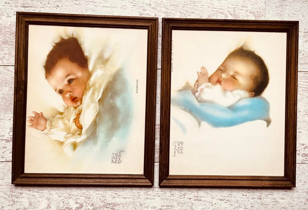 Vintage Bessie Pease Gutmann - Twee Ingelijste Lithos, Ophalen of Verzenden