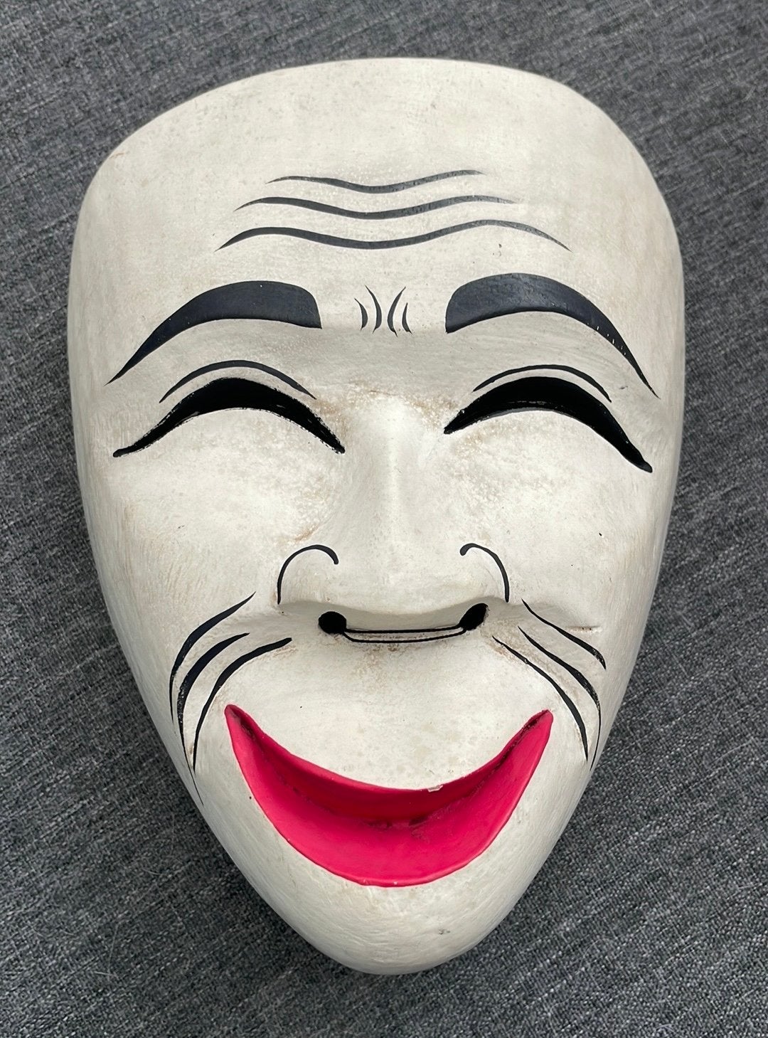 Japans Hannya masker - Handgesneden hout, Antiek en Kunst, Kunst | Niet-Westerse kunst, Hout, Wit, Masker, Handgemaakt