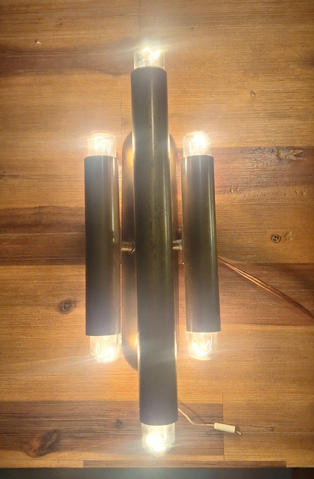 Vintage Messing Wandlamp - Jaren 60, Ophalen of Verzenden