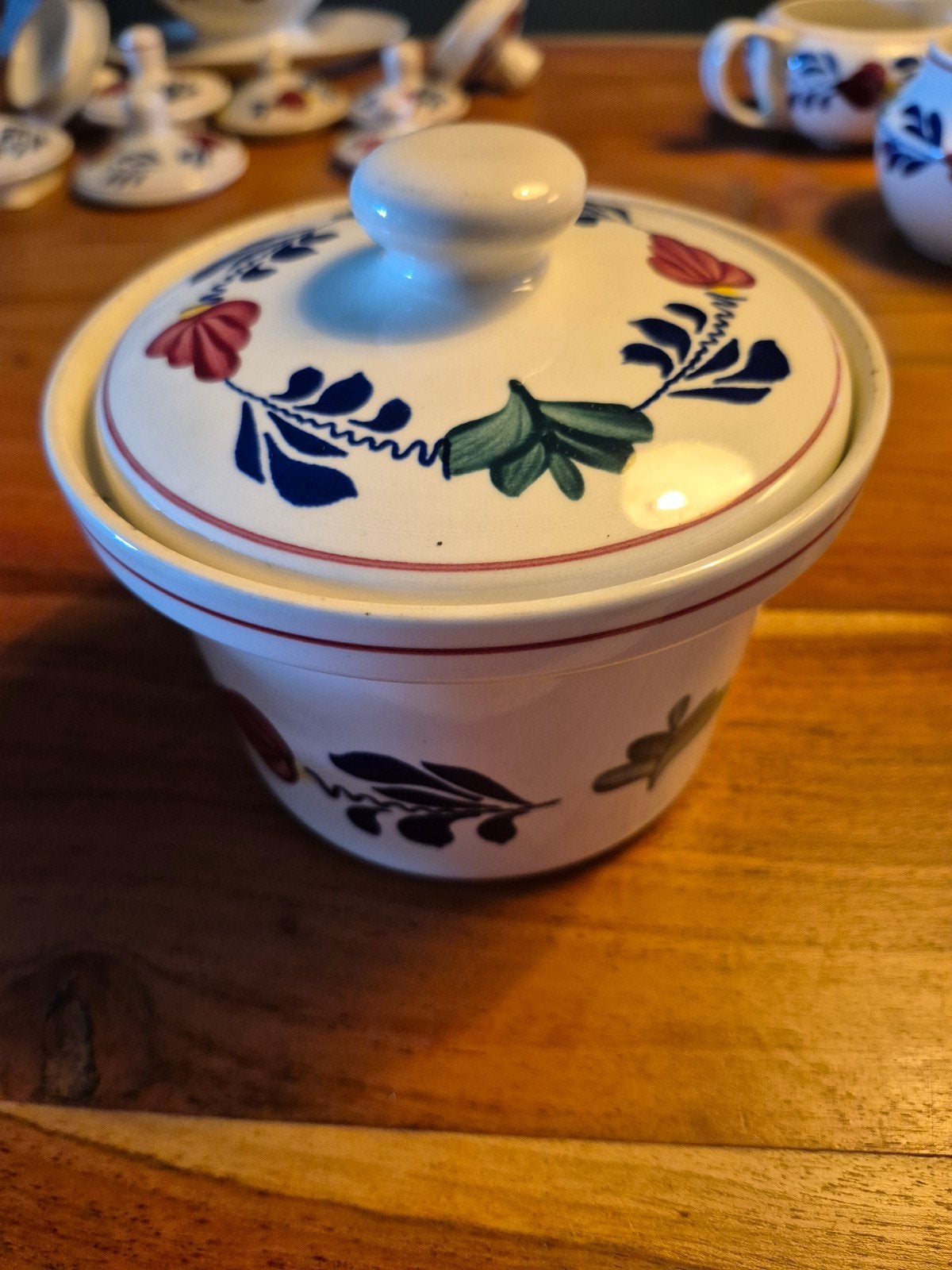 Boerenbont voorraadpot met deksel - Boch, Antiek en Kunst, Ophalen of Verzenden