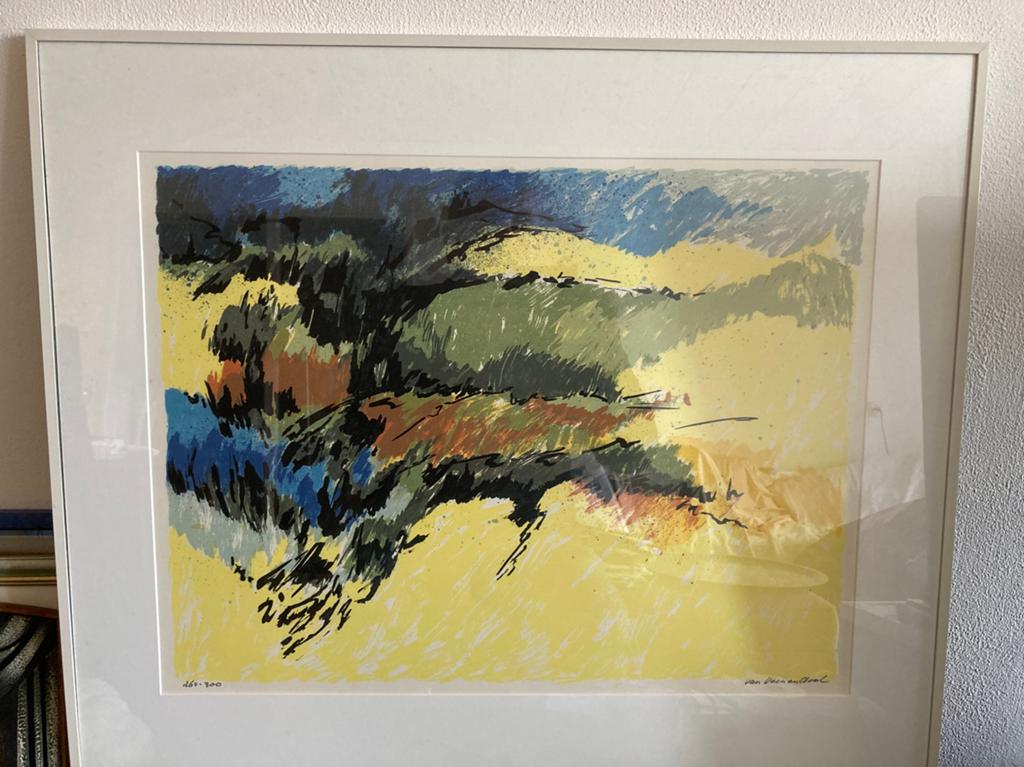 Abstract Landschap Zeefdruk - Gesigneerd en Genummerd, Ophalen of Verzenden