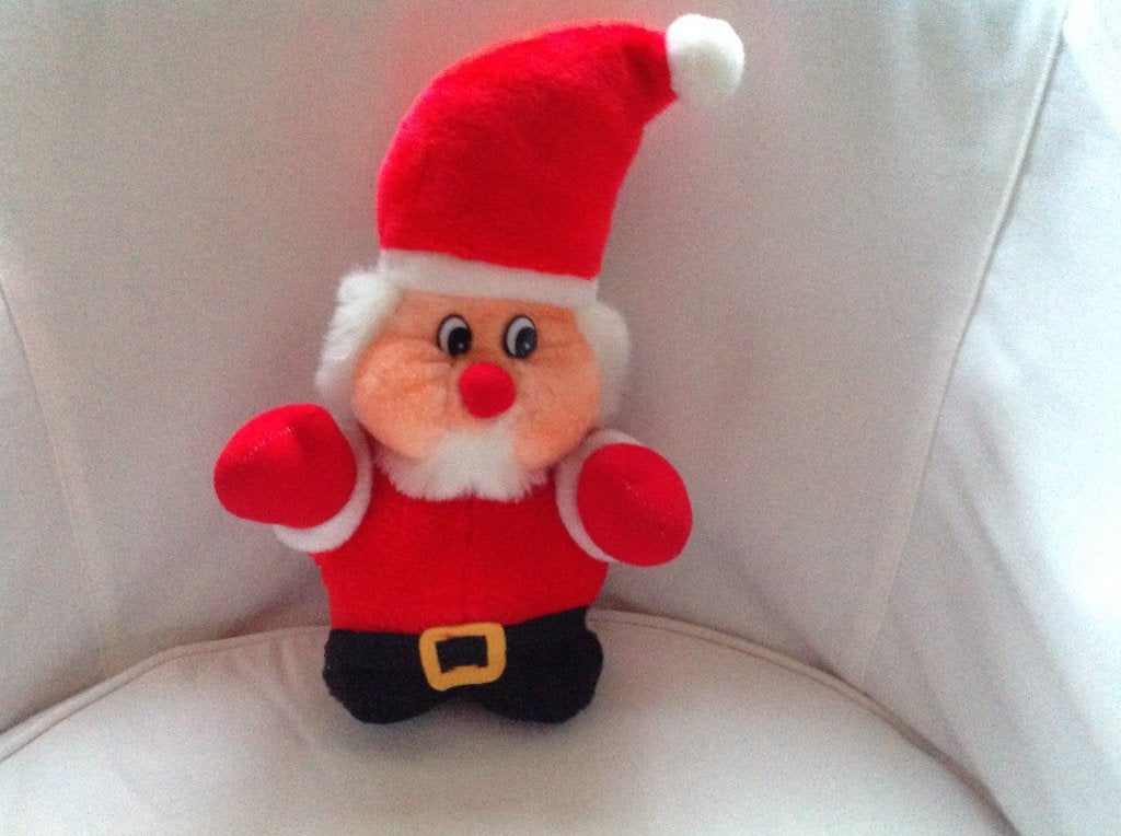 Vrolijke kerstman knuffel van pluche 35 cm hoog, Diversen, Ophalen of Verzenden, Zo goed als nieuw