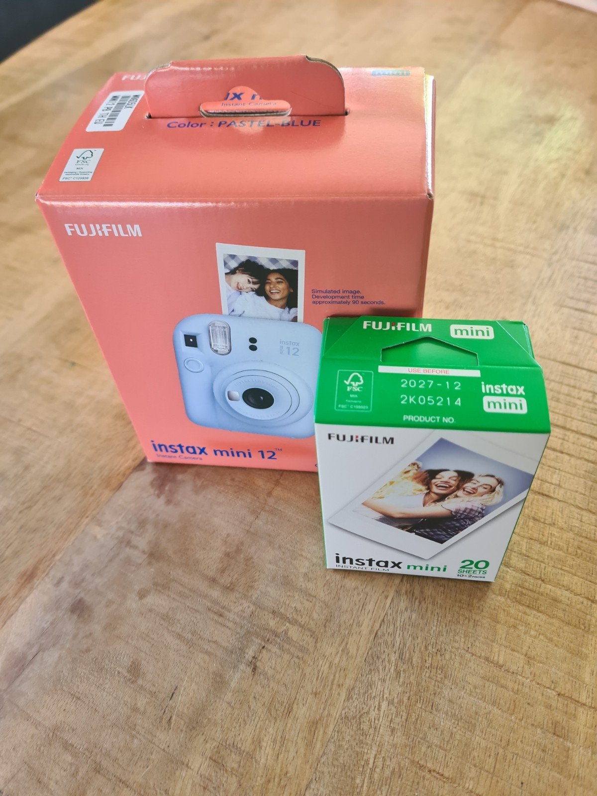 Nieuwe Fujifilm Instax Mini 12 Instant Camera blueincl. film, Ingebouwde flitser, Handleiding, Nieuw, Instant camera