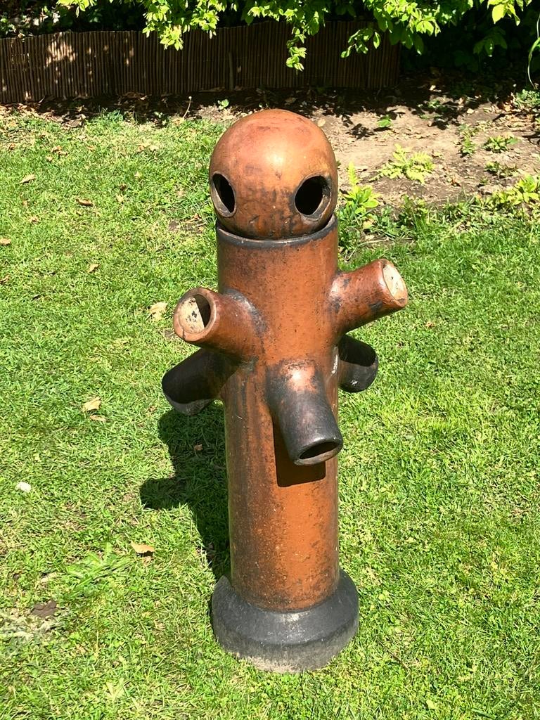 Vintage antiek schoorsteenkap industrieel decoratief tuin, Ophalen, Gebruikt, Metaal, Overige typen