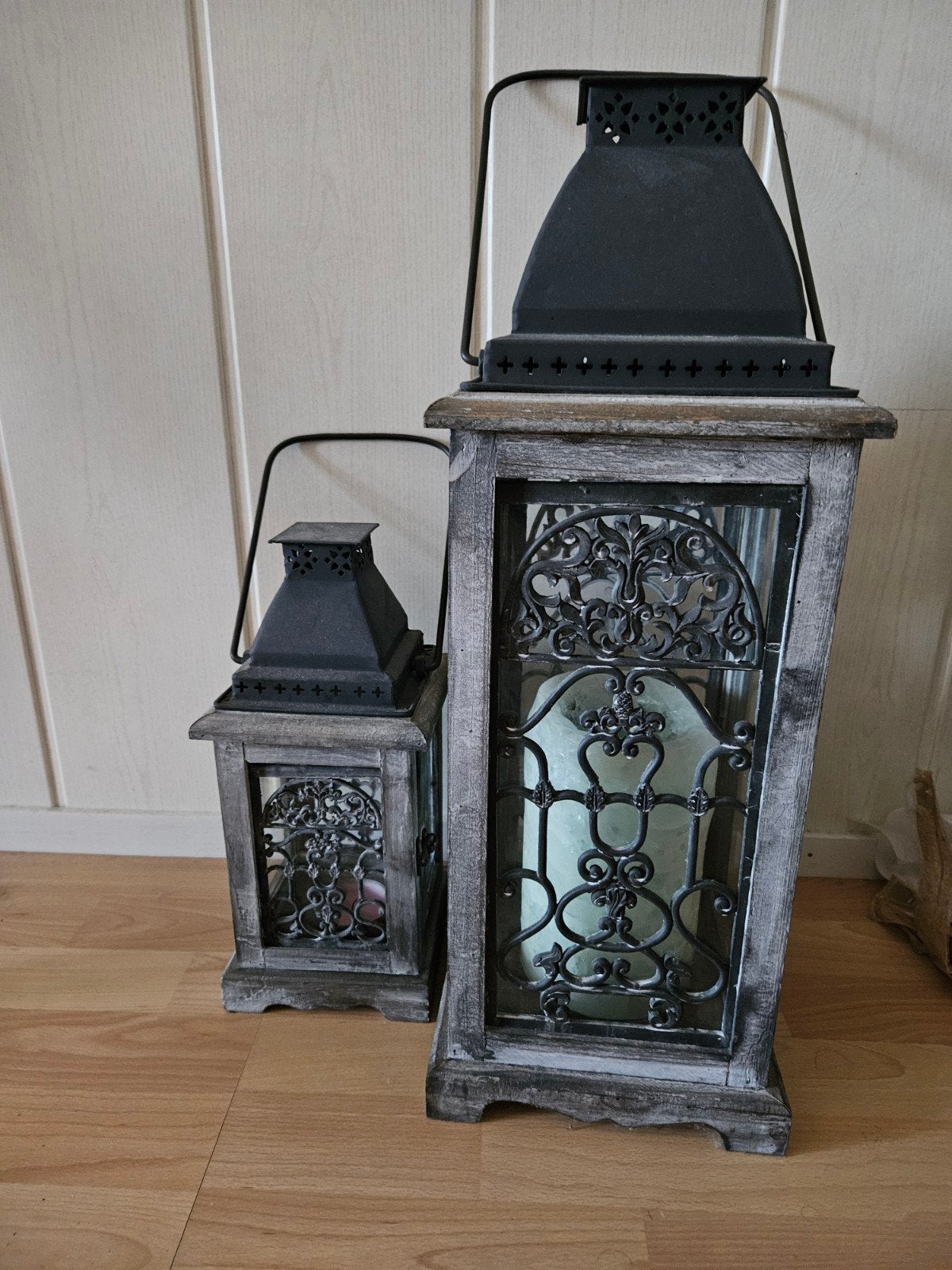 Set van 2 Antieke Decoratieve Lantaarns, Antiek en Kunst, Ophalen