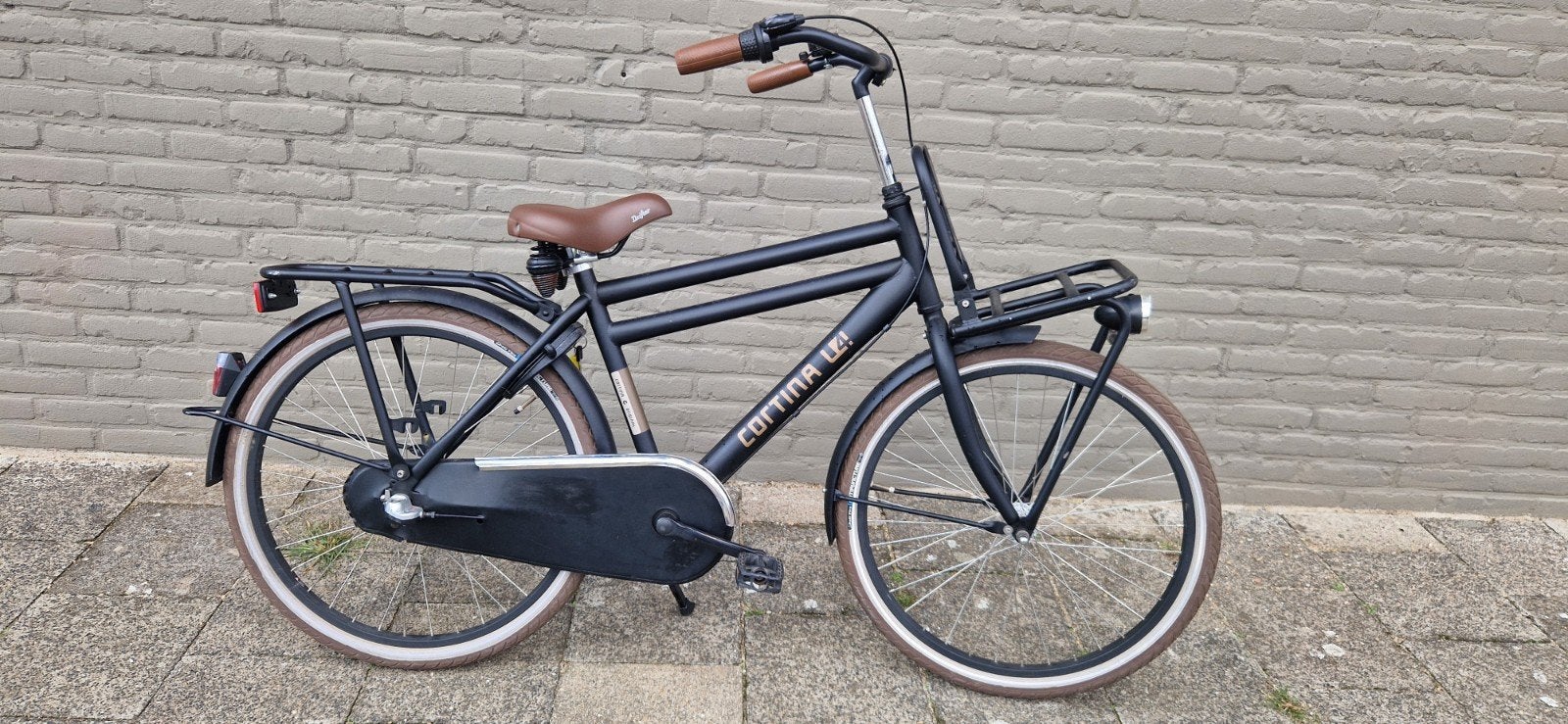 Cortina U4 Herenfiets 24 inch, 48 cm, Zwart, Ophalen, Terugtraprem, 24 inch, Versnellingen