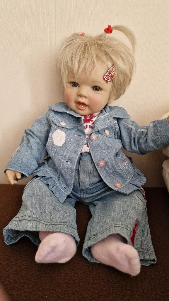 Schattige pop Michelle van Doris Stannat 62 cm, Verzamelen, Poppen, Ophalen of Verzenden, Zo goed als nieuw, Pop, Levensecht of Reborn