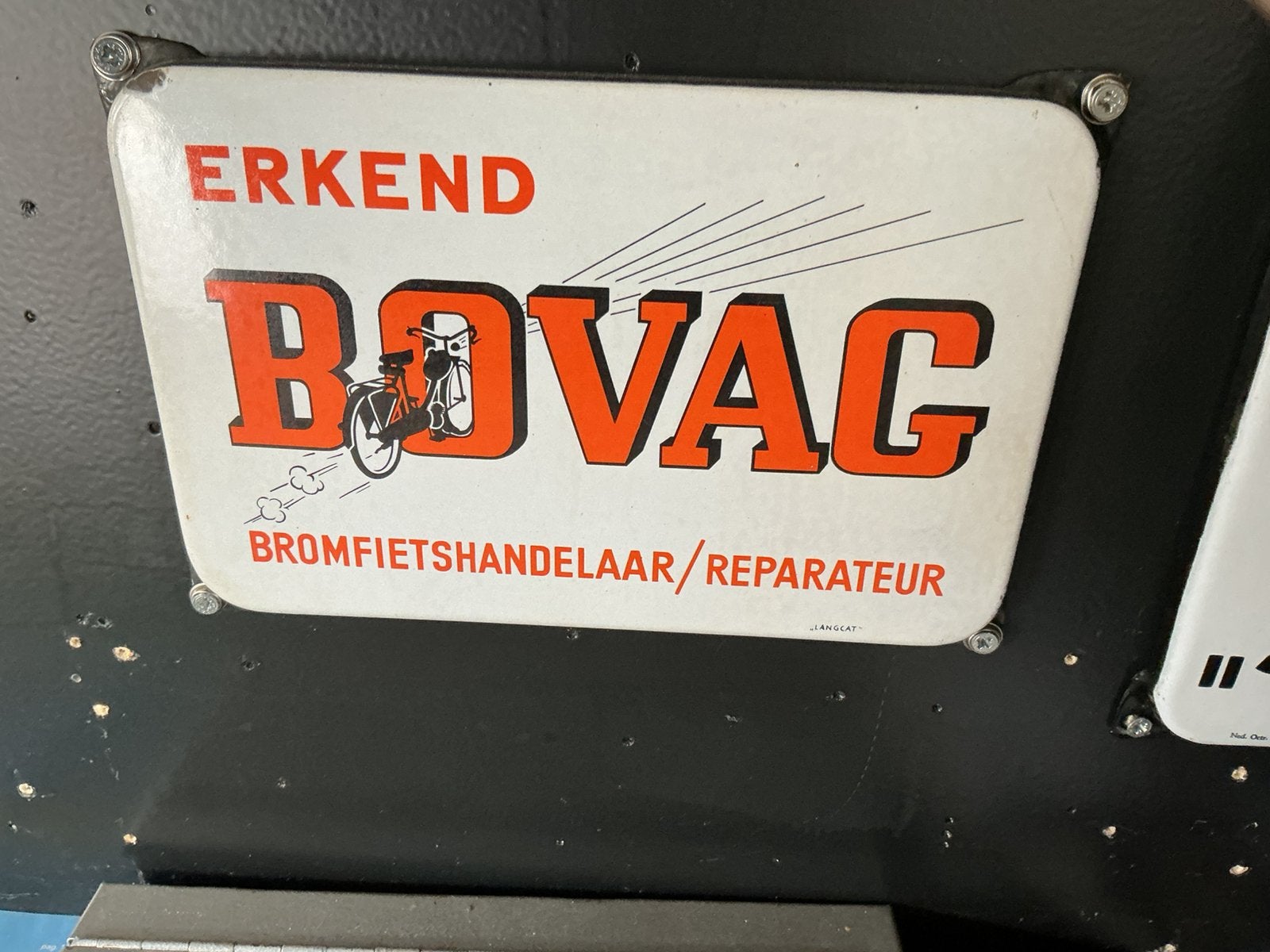 1 mooi emaille  bordje Bovag bieden, Ophalen of Verzenden