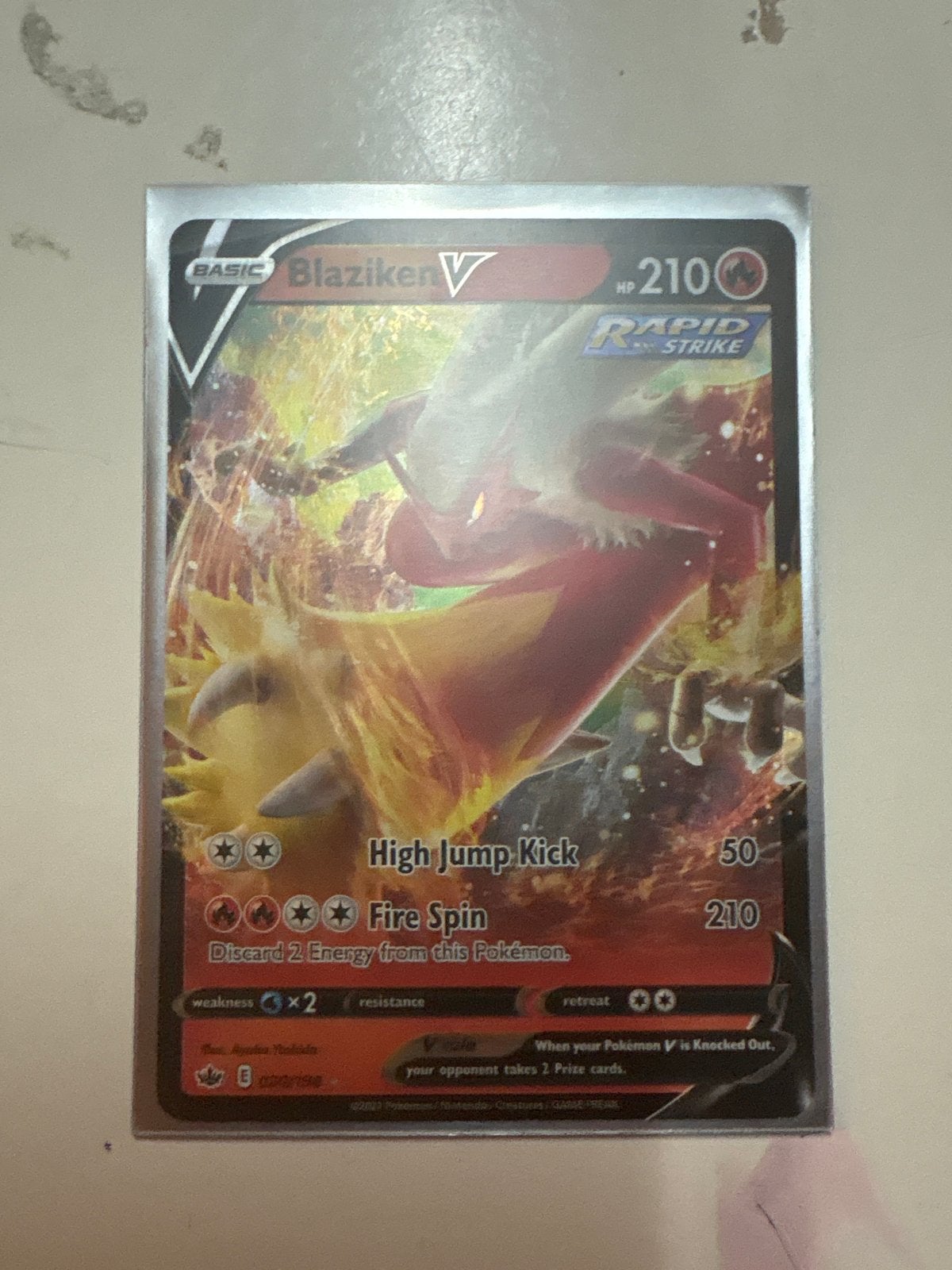 Blaziken V Rapid Strike Pokémon Kaart (020/198), Ophalen of Verzenden, Zo goed als nieuw, Losse kaart