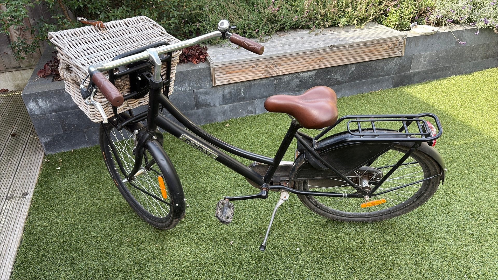 Popal meisjesfiets zwart 24 inch, Ophalen, Gebruikt, Terugtraprem, 24 inch