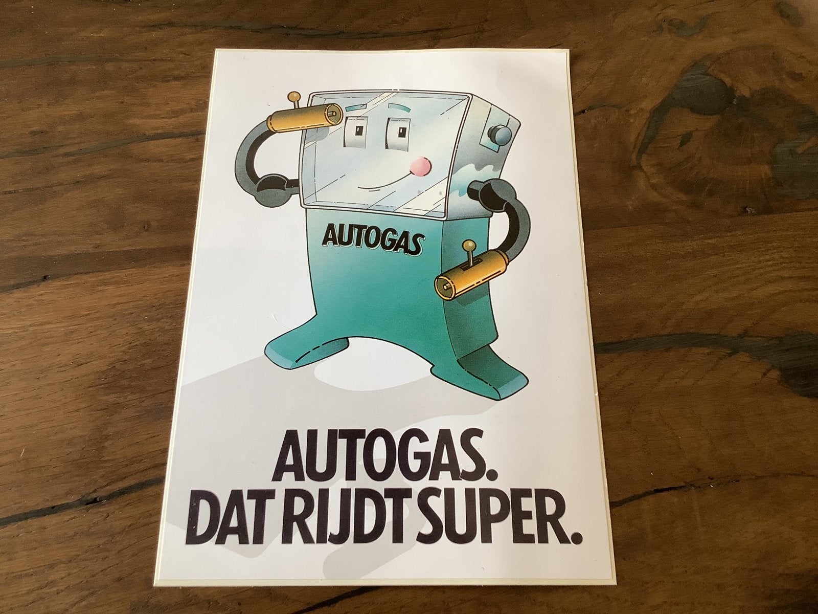 Vintage Autogas. Dat rijdt super. reclamekaart, Ophalen of Verzenden, Gebruikt, Auto's