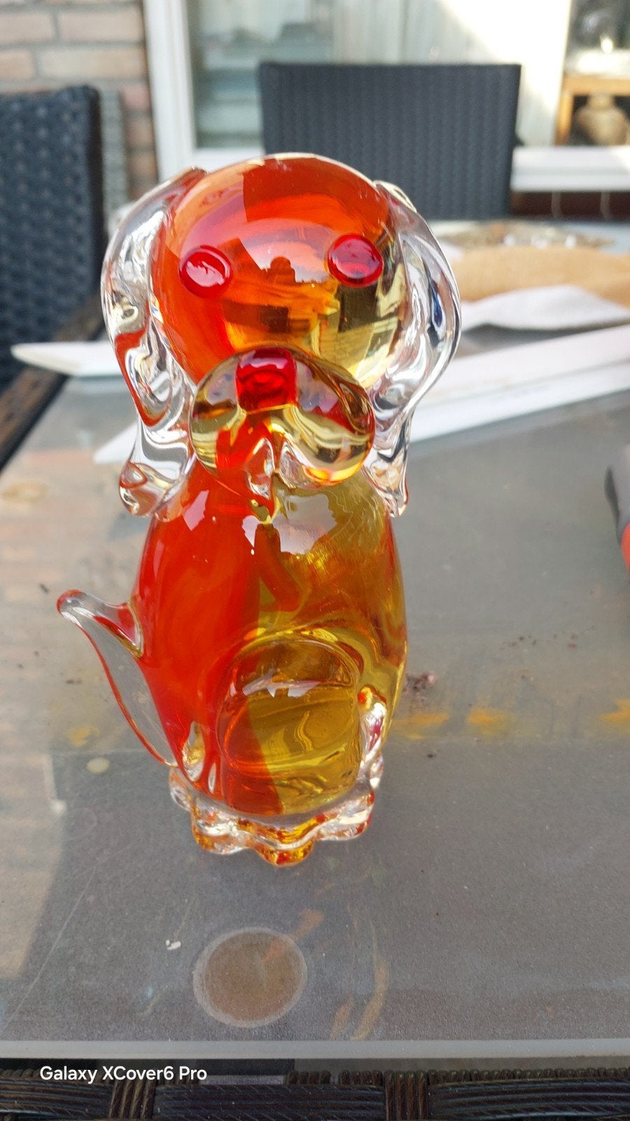 Glazen hondje met lange oren, Ophalen of Verzenden, Zo goed als nieuw, Meerkleurig, Glas