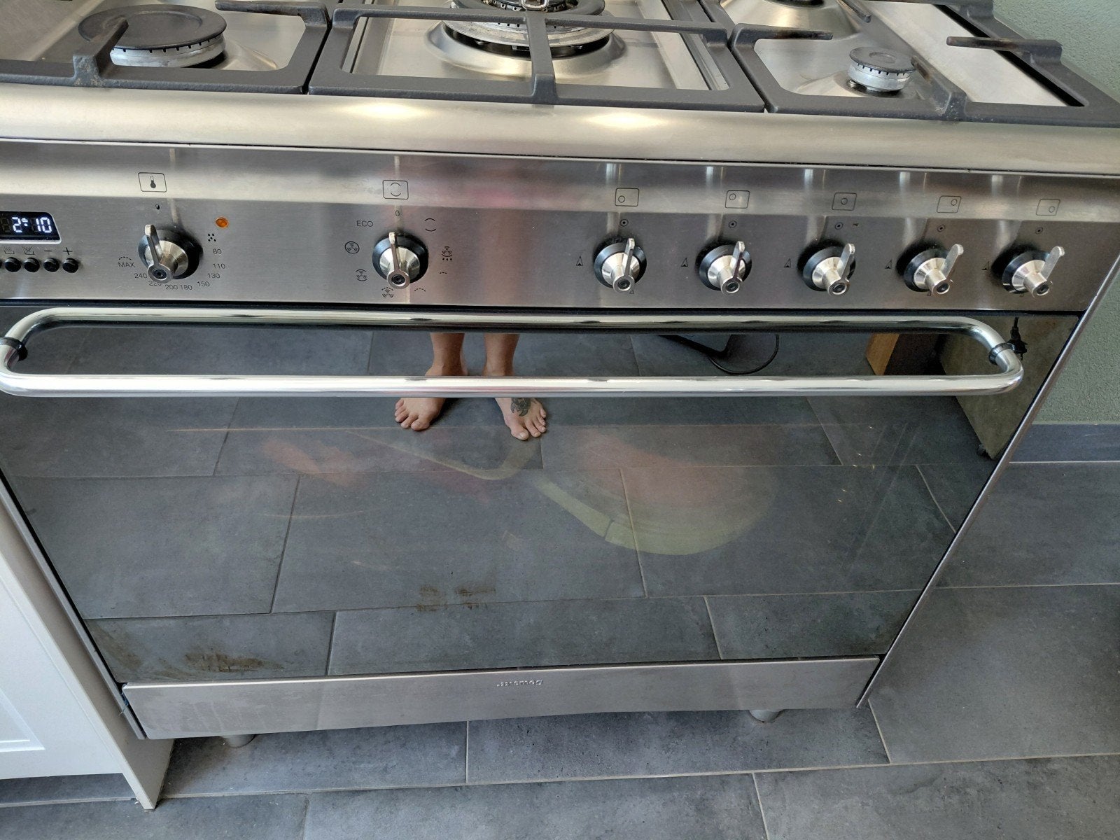 smeg gasfornuis en afzuigkap, Ophalen, Gebruikt, 60 cm of meer, Gas