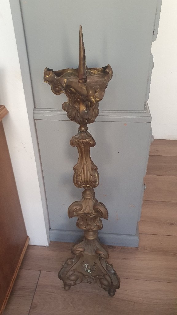 antieke kandelaar koper, Antiek en Kunst, Ophalen of Verzenden, Koper of Brons