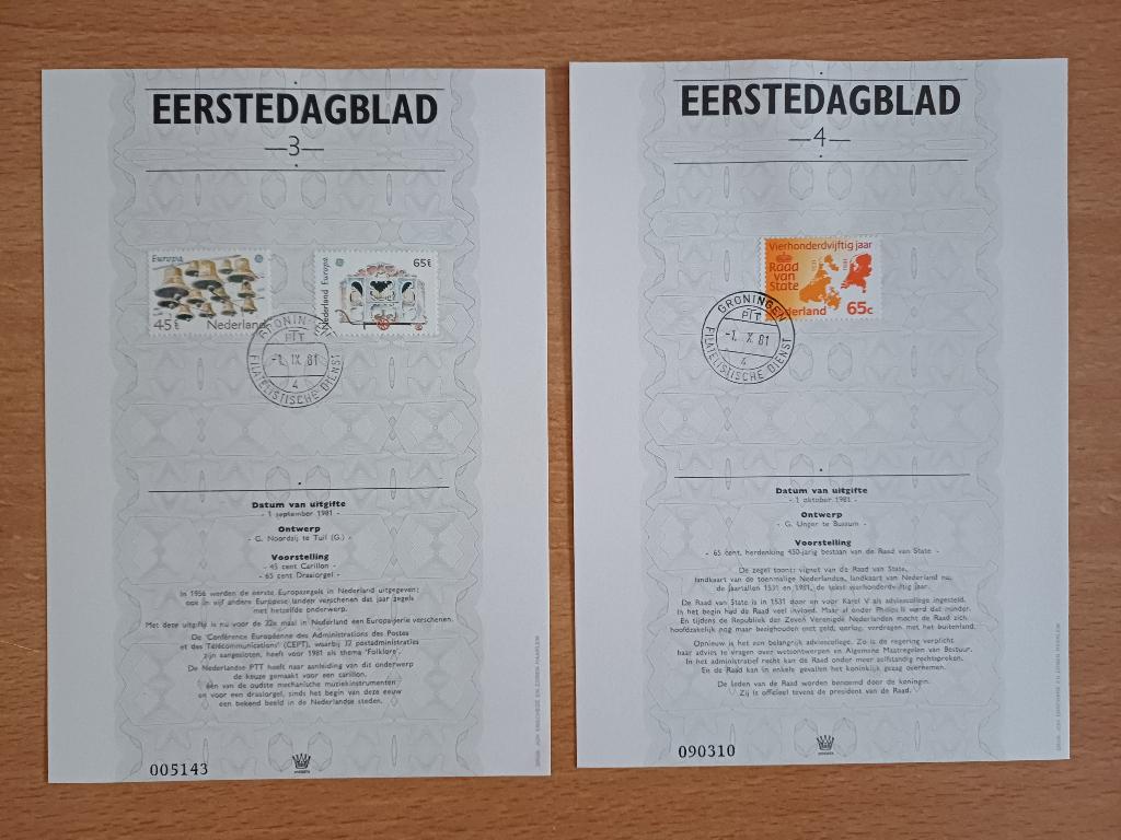EDB – Eerste dag bladen nrs 3 t/m 40, Ophalen of Verzenden