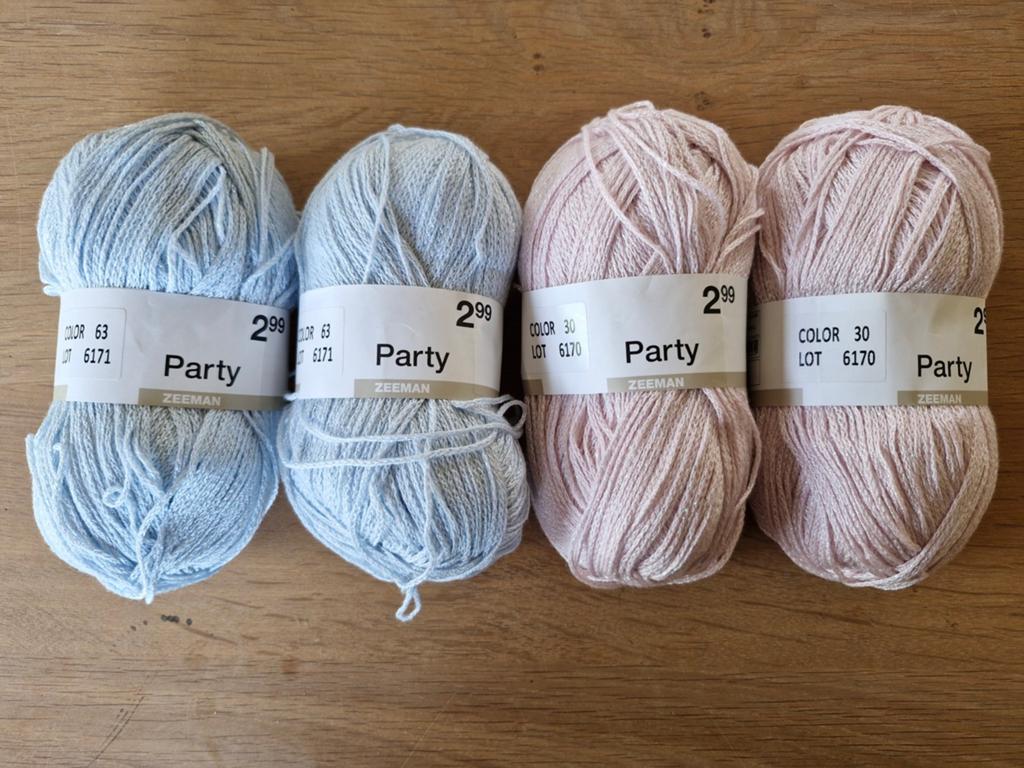 4 x Zeeman Party garen, acryl met een glittertje erin, Hobby en Vrije tijd, Breien en Haken, Nieuw, Breien of Haken, Wol of Garen