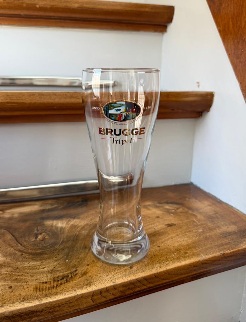 Brugge tripel bierglas 0,33L, Ophalen of Verzenden, Zo goed als nieuw, Glas of Glazen, Overige merken