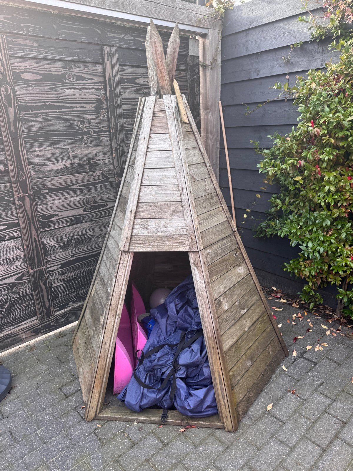 Houten Tipi tent voor buiten - Gratis ophalen, Ophalen, Gebruikt, Hout