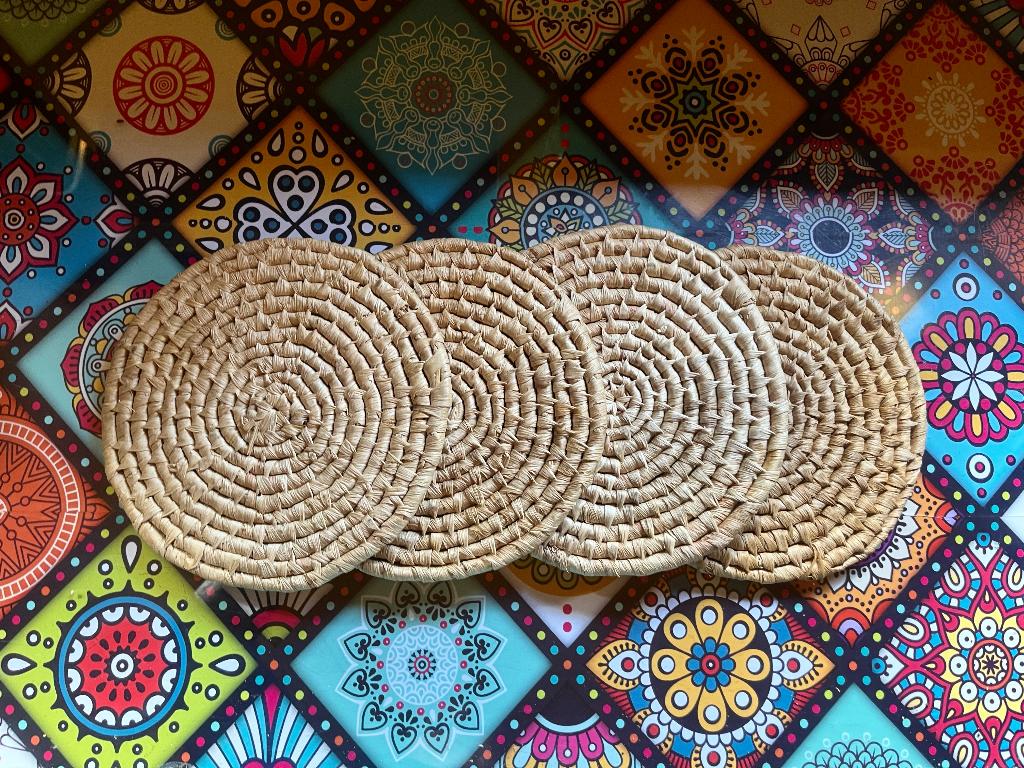 4 mooie rieten onderzetters nu voor 6,99€, Huis en Inrichting, Woonaccessoires | Onderzetters, Ophalen of Verzenden, Zo goed als nieuw