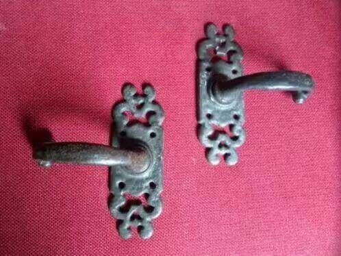 Deurklinken antiek - Smeedijzer - 160x120mm - €35,-, Antiek en Kunst, Ophalen
