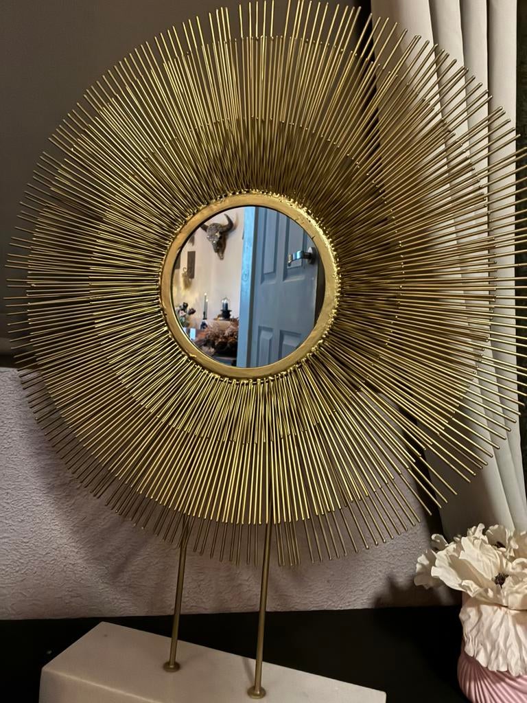 Decoratie spiegel, Huis en Inrichting, Woonaccessoires | Spiegels, Ophalen, Zo goed als nieuw, Rechthoekig, Minder dan 100 cm