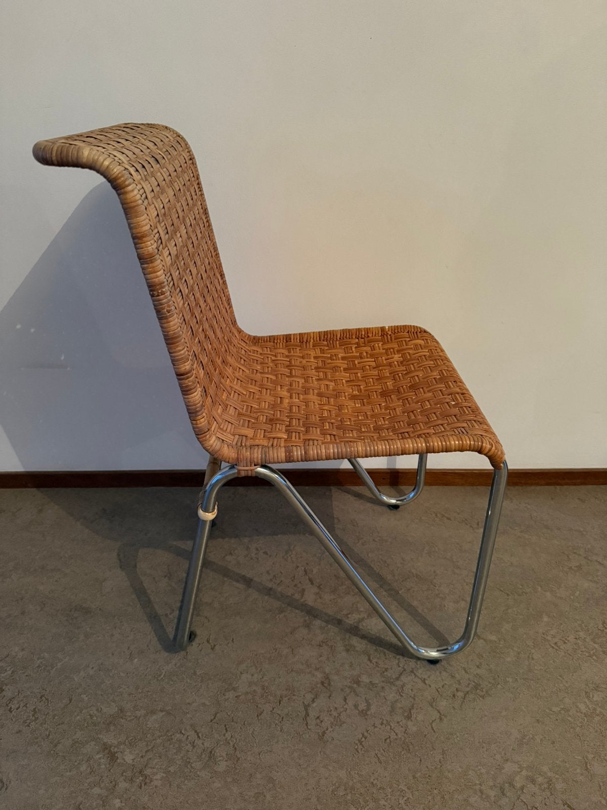 Twee Gispen Diagonal stoelen, model 2a, Huis en Inrichting, Ophalen, Gebruikt, Bruin, Twee