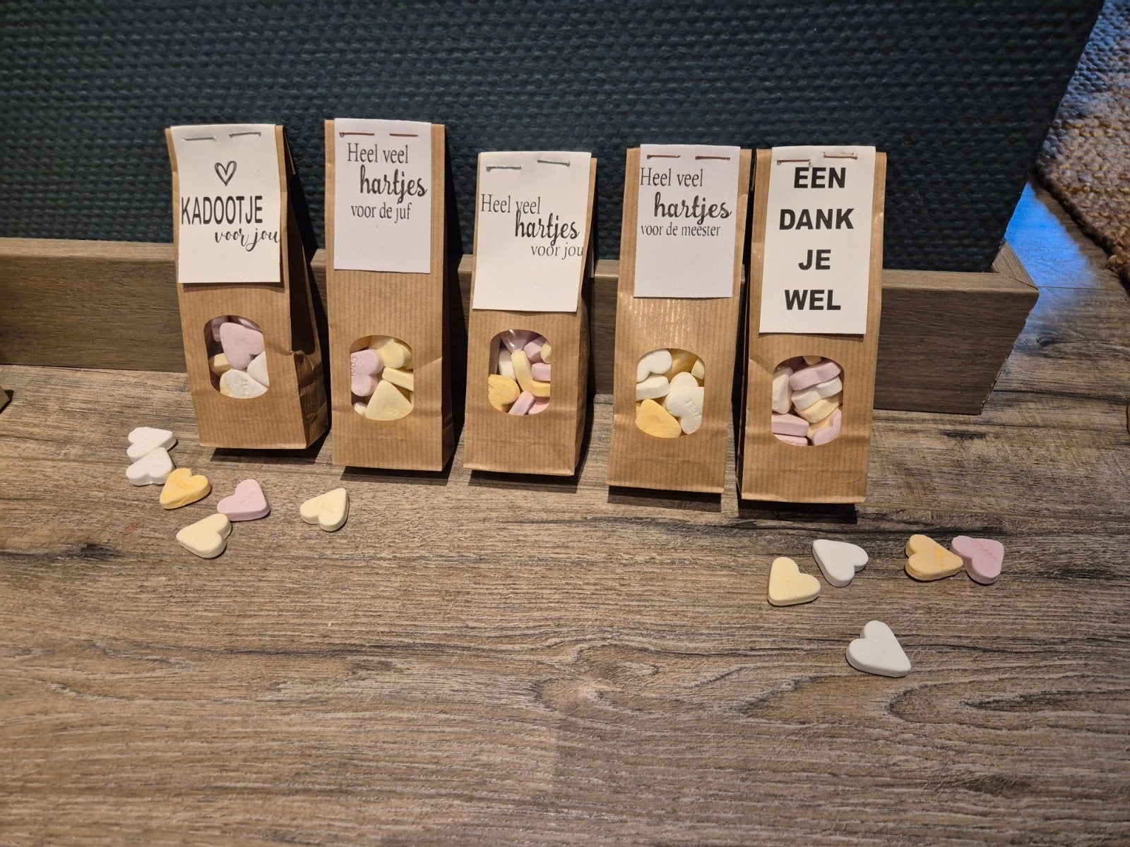 Cadeau juf meester mama papa hartjes, Ophalen of Verzenden, Nieuw