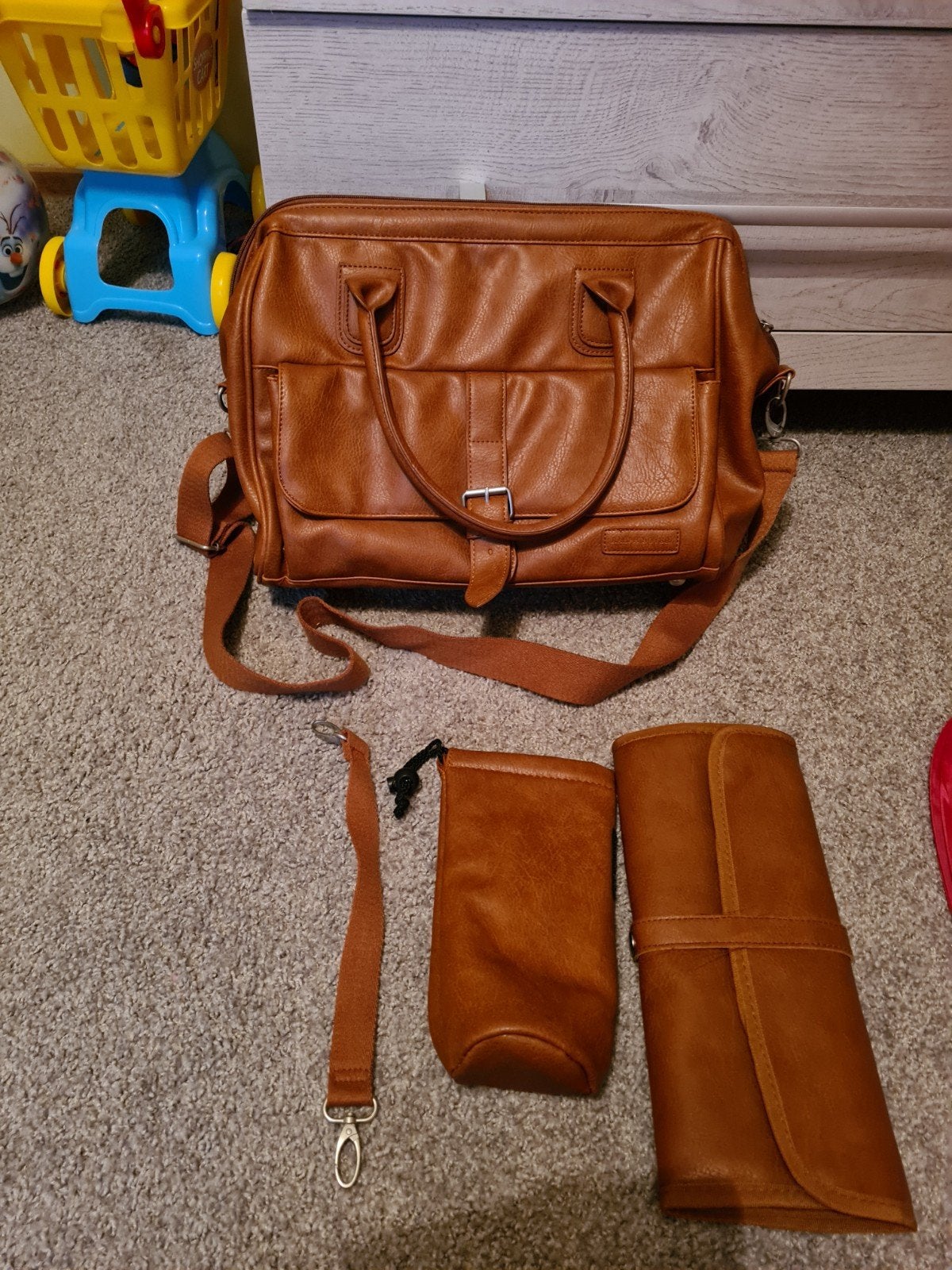 Ralph Boyer Luiertas - Bruin met accessoires, Verzorgingstas, Bruin, Gebruikt, Ophalen of Verzenden