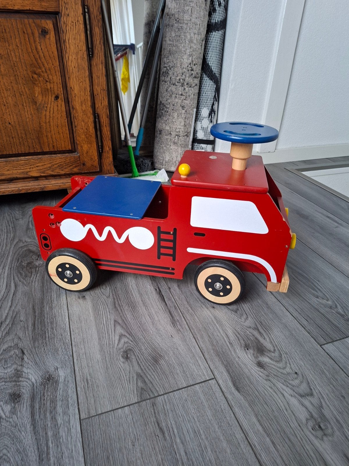 Houten loopauto brandweerwagen voor kinderen, Ophalen, Gebruikt