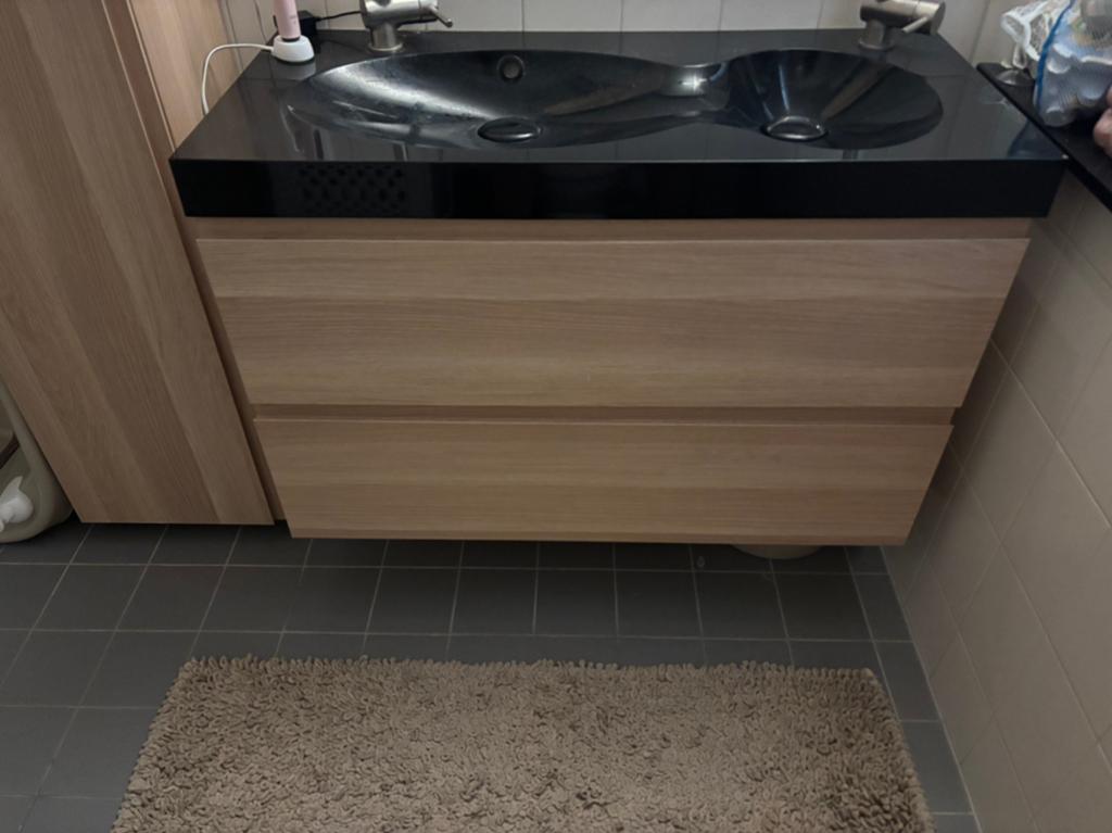Nette badkamer meubel 1 meter breed met hangkast, Huis en Inrichting, Ophalen, (Half)hoge kast, 50 tot 100 cm, Zo goed als nieuw