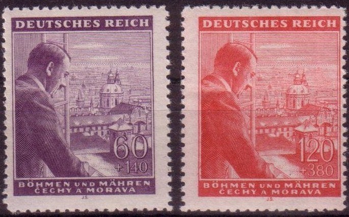 Set Hitler Zegels uit 1943 (BM 126-127) - 01, Ophalen of Verzenden, Overige soorten, Duitsland, Foto of Poster