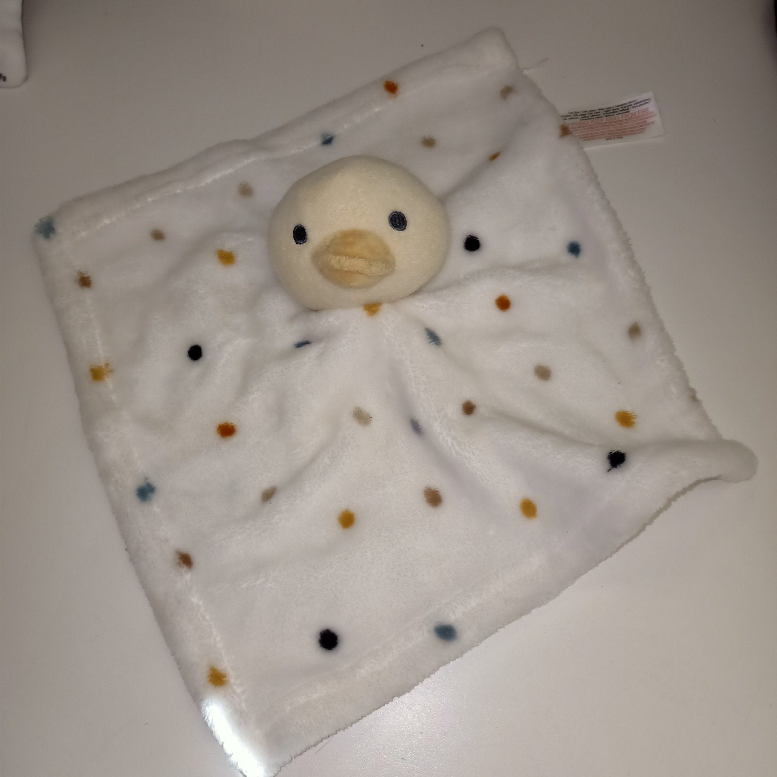 Primark baby, eendenkop kroeldoeket polka dots., Geel, Ophalen of Verzenden, Zo goed als nieuw, Wasbaar