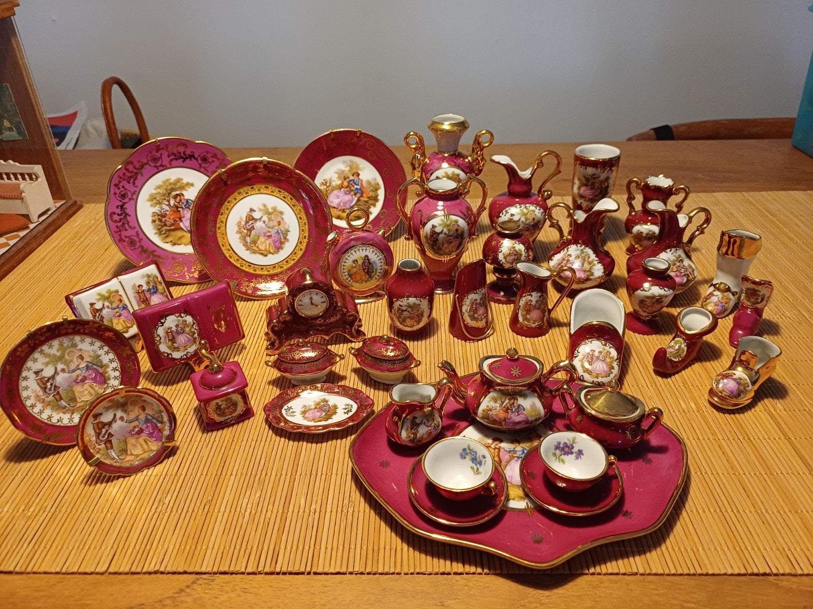 42-delige Limoges Frankrijk Miniatuur Collectie - Gaaf, Antiek en Kunst, Antiek | Porselein, Ophalen of Verzenden