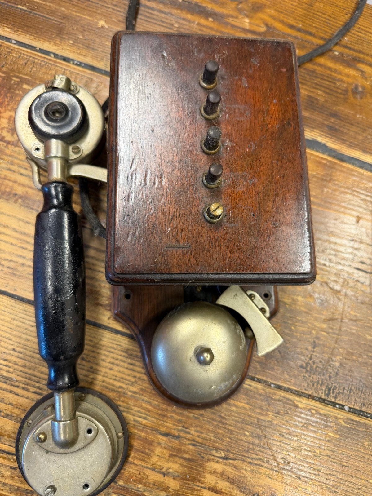 Antieke Houten Wandtelefoon / Intercom (1900-1920), Antiek en Kunst, Ophalen of Verzenden