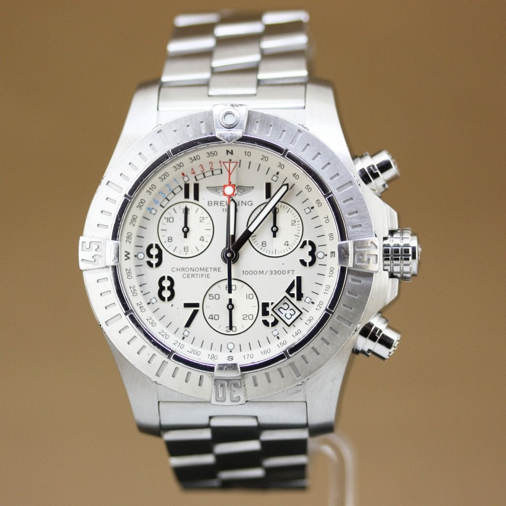 Breitling Avenger Seawolf Chrono A73390 Full Set, Staal, Gebruikt, Staal, Breitling