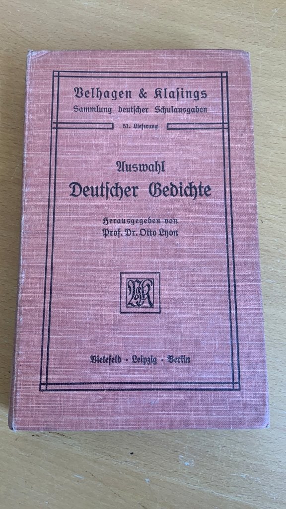 Auswahl deutscher Gedichte - Otto Lyon, Ophalen of Verzenden