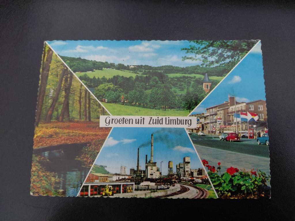 Zuid-Limburg, 4 luik, met Staatsmijn Maurits, jaren '70., Verzenden, 1960 tot 1980, Gelopen, Limburg