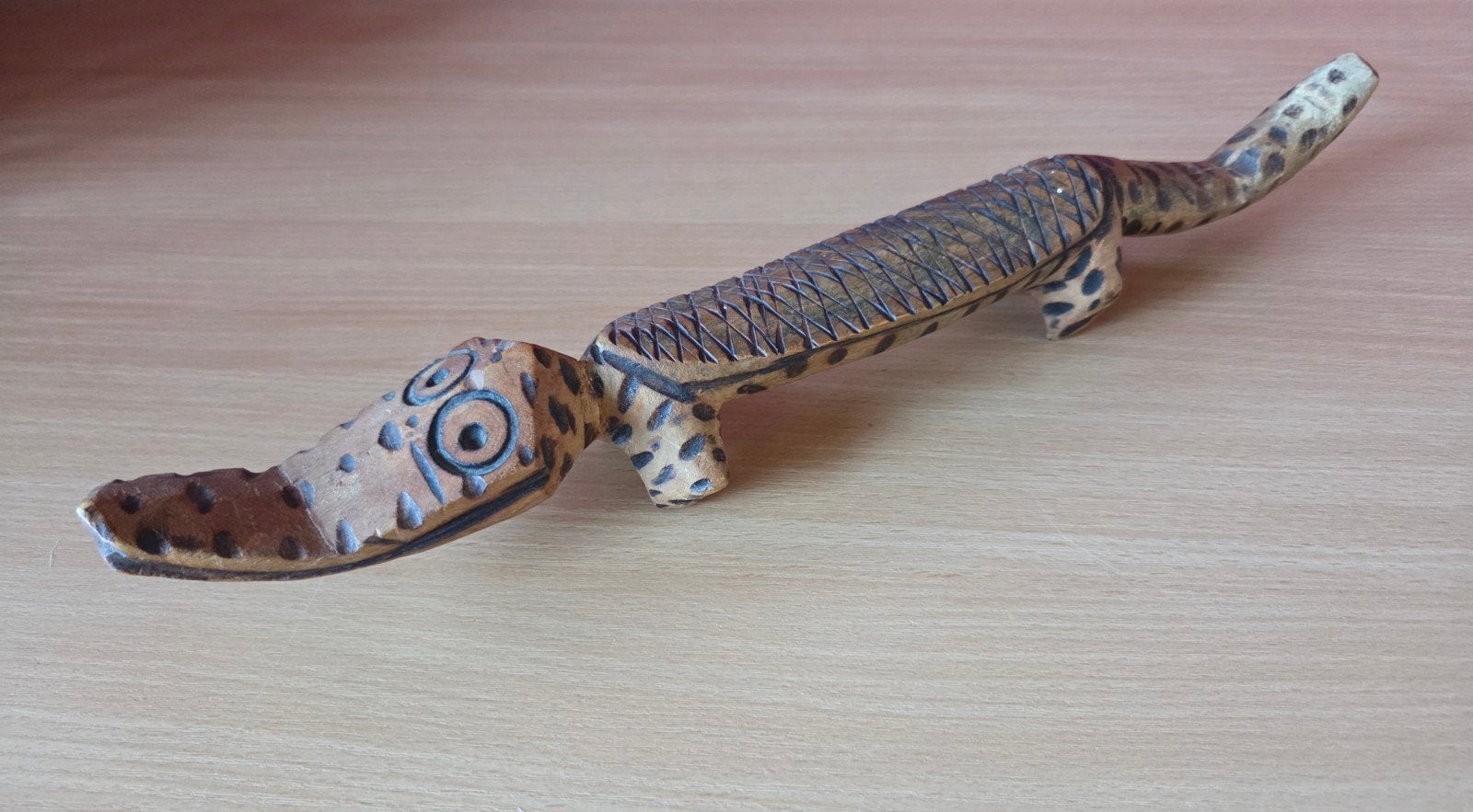 Houten krokodil, Overige onderwerpen, Ophalen of Verzenden, Handgemaakt, Beeld