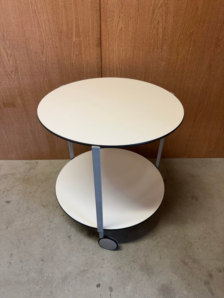 Zanotta Bijzettafel met Wielen - Italiaans Design, Overige materialen, Gebruikt, Design, Rond