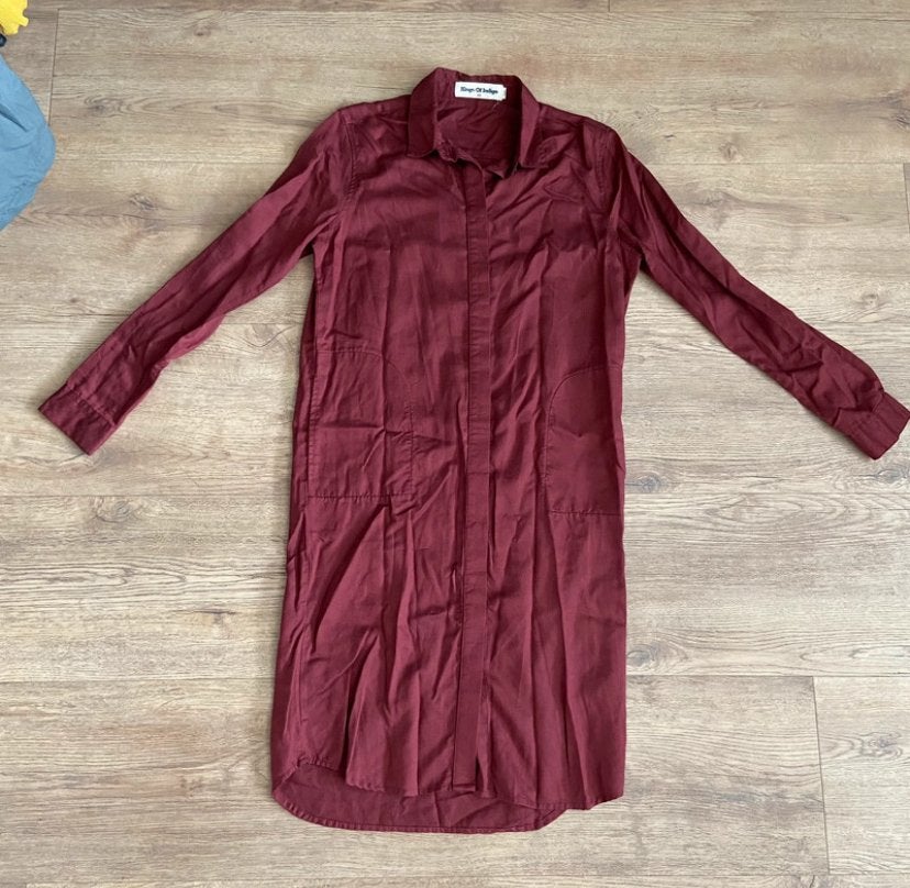 Kings Of Indigo blousejurk Tencel bordeauxrood maat XS, Kleding | Dames, Ophalen of Verzenden, Zo goed als nieuw, Maat 34 (XS) of kleiner