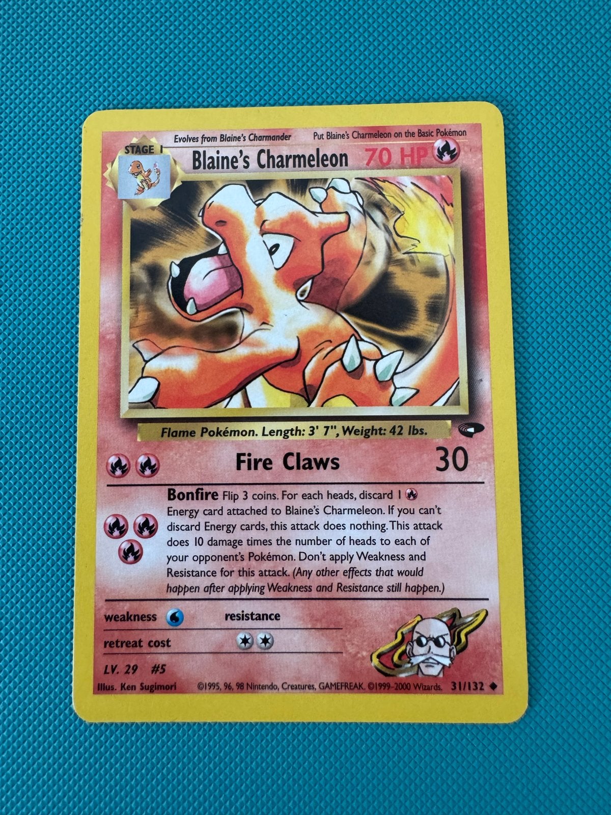 Blaine's Charmeleon #31 Pokémon kaart, Ophalen of Verzenden, Gebruikt, Losse kaart