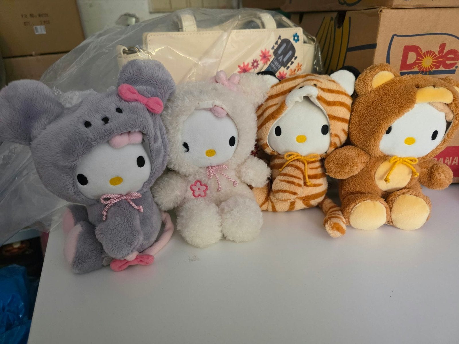 Hello Kitty knuffel set van vier, Ophalen of Verzenden, Overige typen