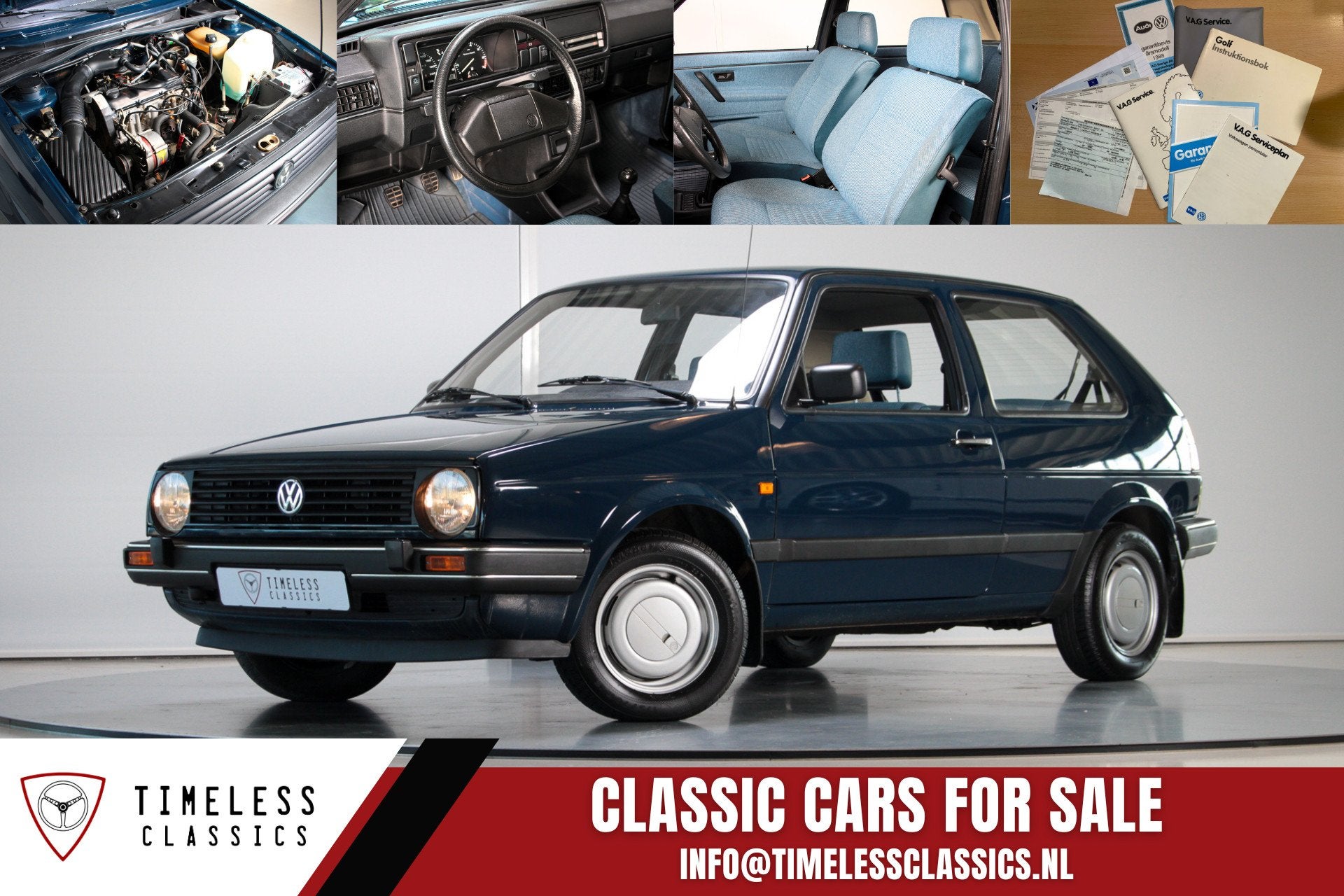 1988 Volkswagen Golf CL 1.8i Mk2 | 25,000 km!, Auto's, Oldtimers, Voorwielaandrijving, Leder en Stof, Handgeschakeld, 1781 cc