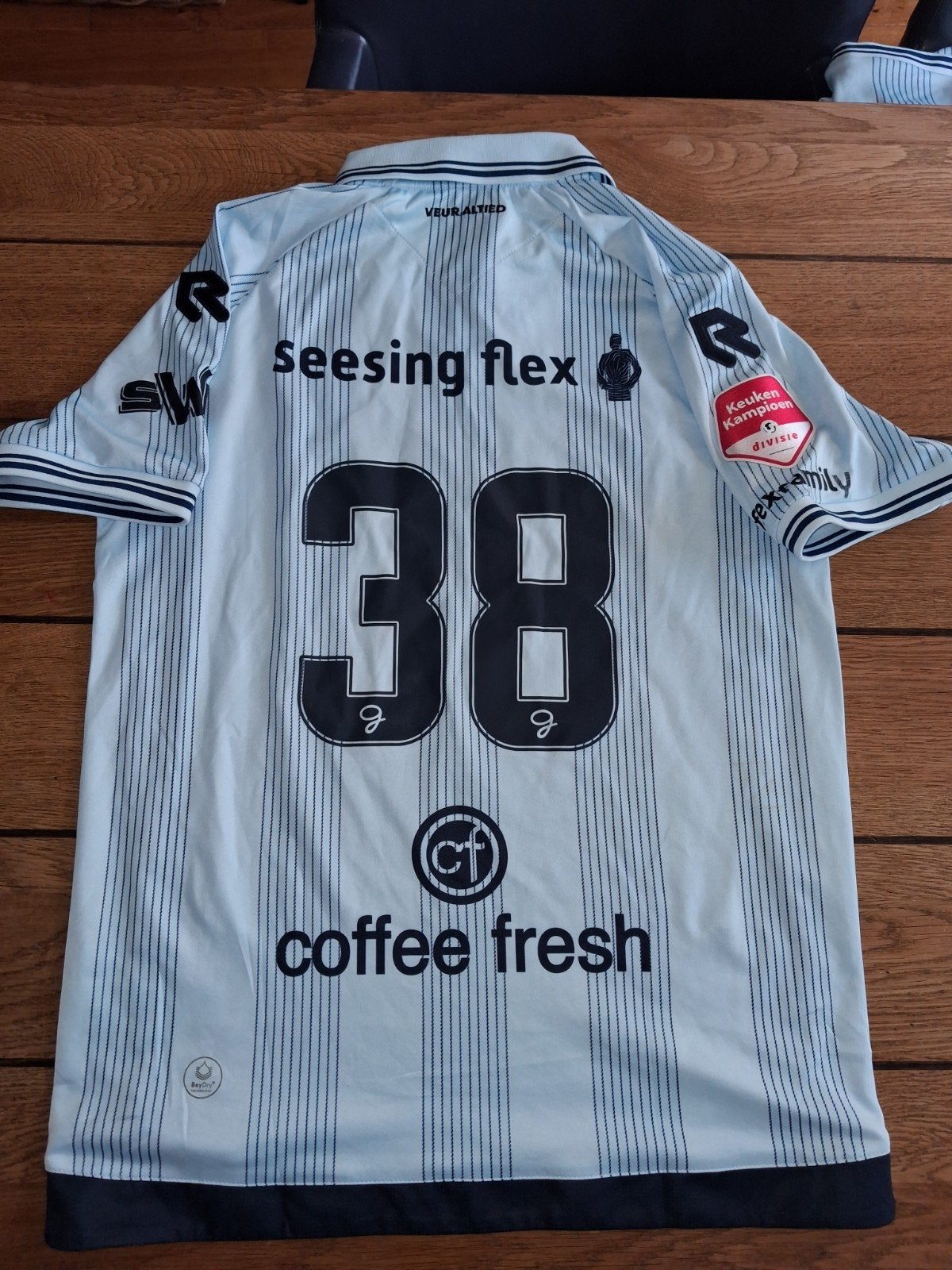 De Graafschap jubileum shirt  Maat L match worn issued, Maat 52/54 (L), Blauw, Robey, Ophalen of Verzenden