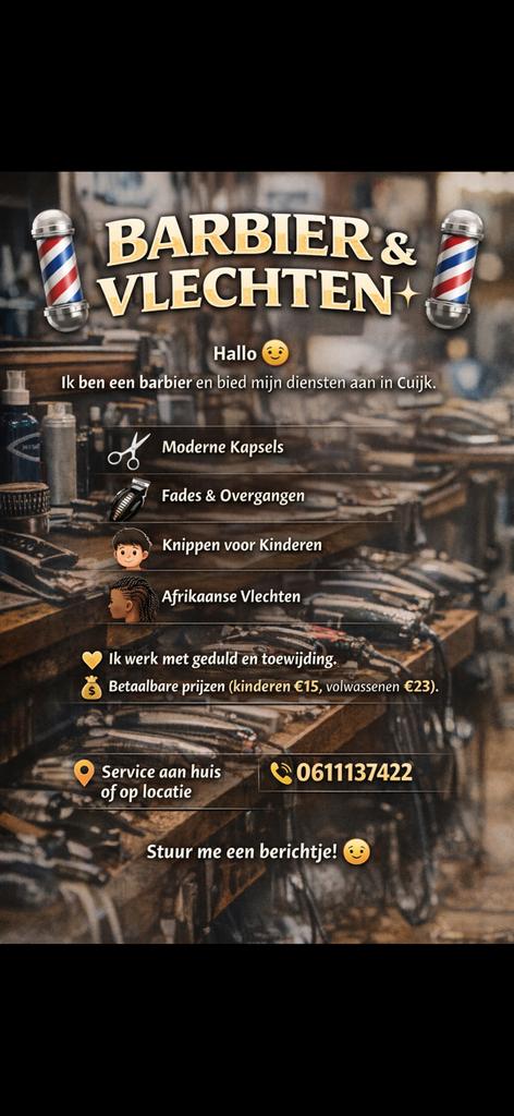 Barber Cujk, Ophalen of Verzenden, Zo goed als nieuw, Staal