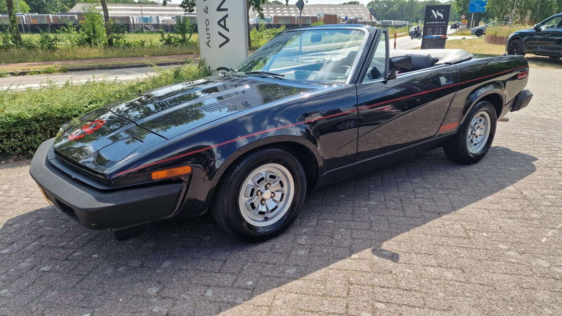 Triumph TR7 SPIDER Cabriolet ZELDZAME STAAT EN UITVOERING, Auto's, Oldtimers, 1998 cc, Cabriolet, Zwart, Bedrijf