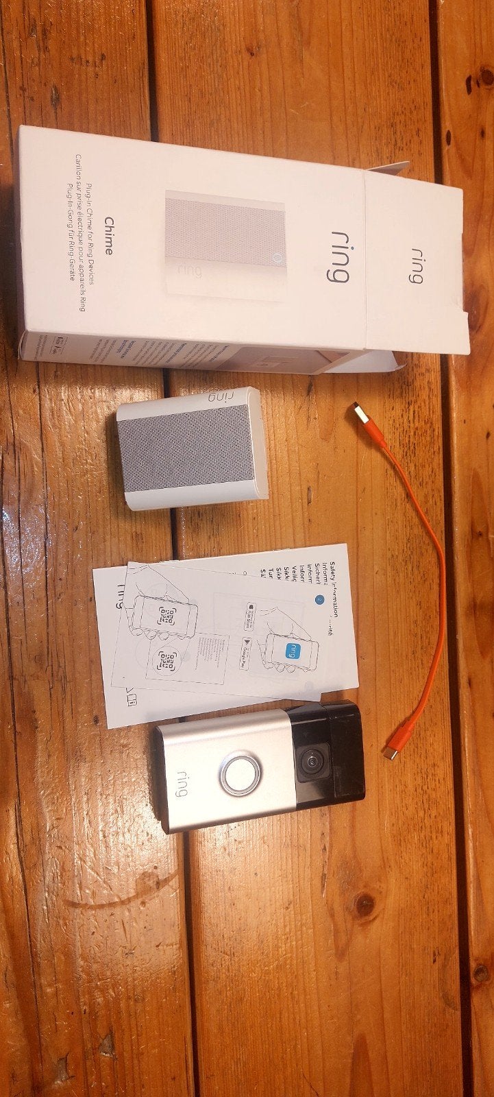 Ring Video Deurbel met Chime - Zo goed als nieuw, Ophalen of Verzenden, Bewegingsdetectiesensor, Zo goed als nieuw, Draadloos